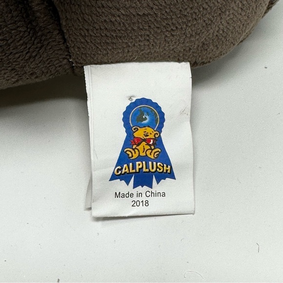 Calplush 2018 Puppy Dog 8" Dark Brown Black White Plush Stuffed Animal with Tags - Picture 8 of 9